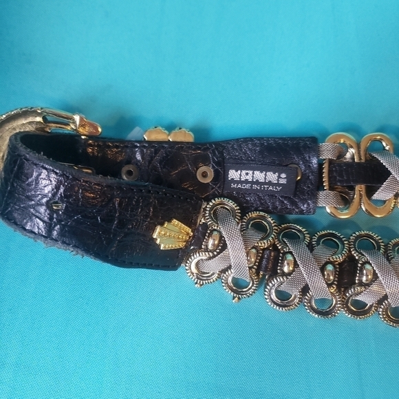 HP. Naani Made In Italy Chain And Leather Belt - Picture 3 of 14